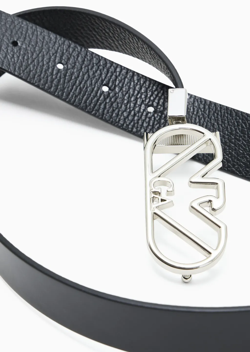 Logo-Buckle Leather Belt