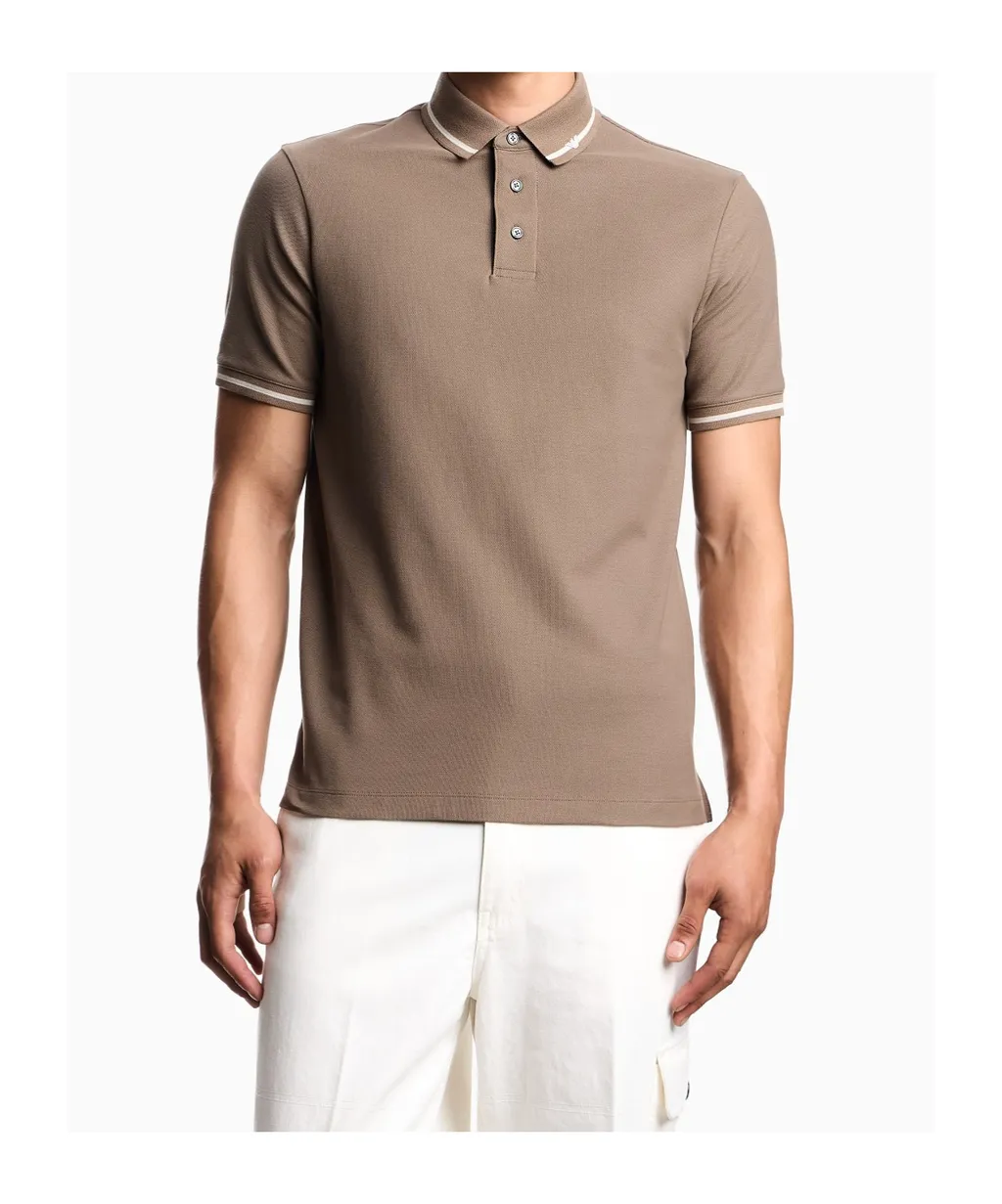 Stripe Detailed Short-Sleeved Polo Shirt