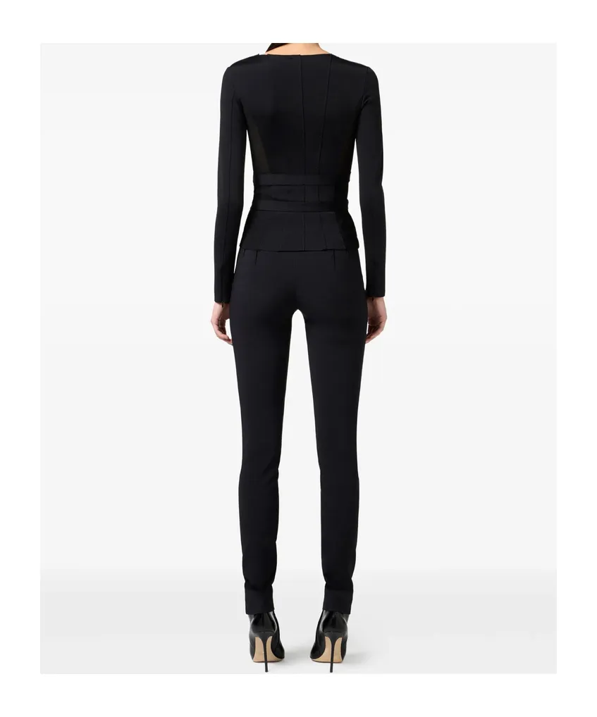 Corset-Detail Long-Sleeve T-Shirt
