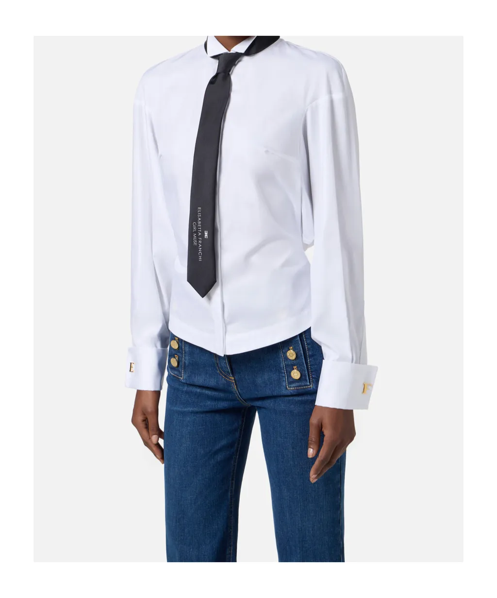 Neck-Tie Poplin Shirt