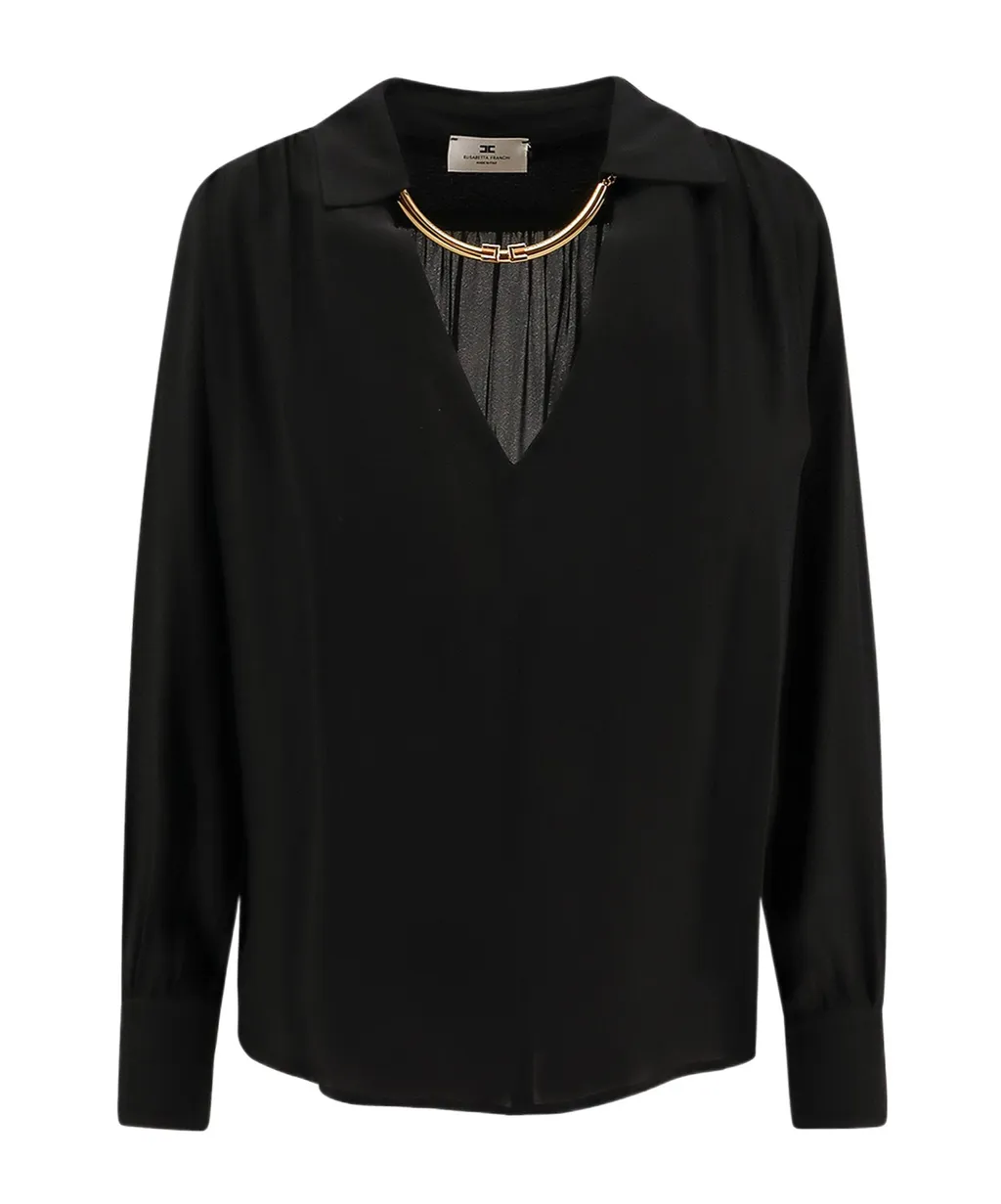 Jewel Detailed Georgette Blouse