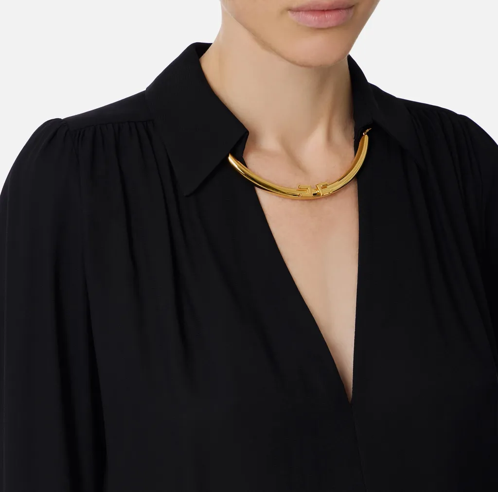 Jewel Detailed Georgette Blouse