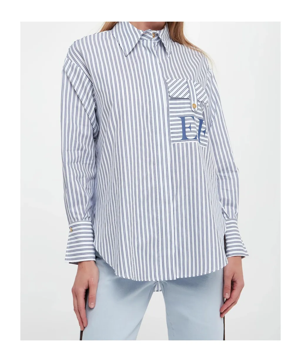 Cotton Striped Poplin Shirt