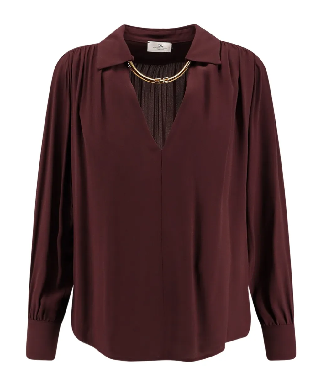 Jewel Detailed Georgette Blouse
