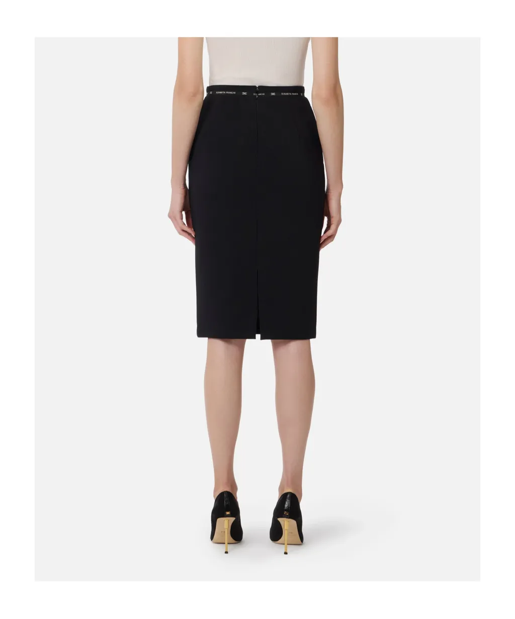 Logo-Ribbon Midi Skirt