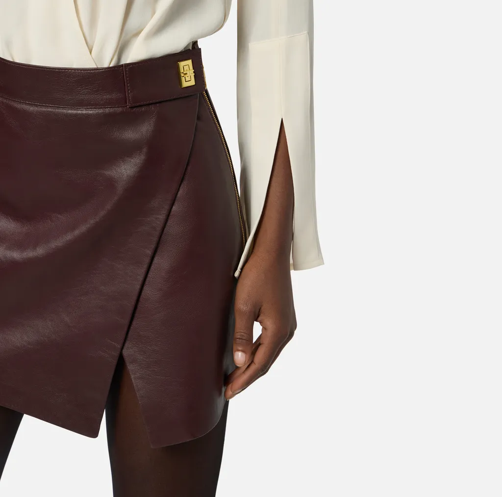 Asymmetrical Zip-Detailed Mini Skirt