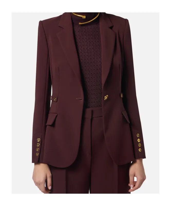 Single-Breasted Jewel Strap Blazer