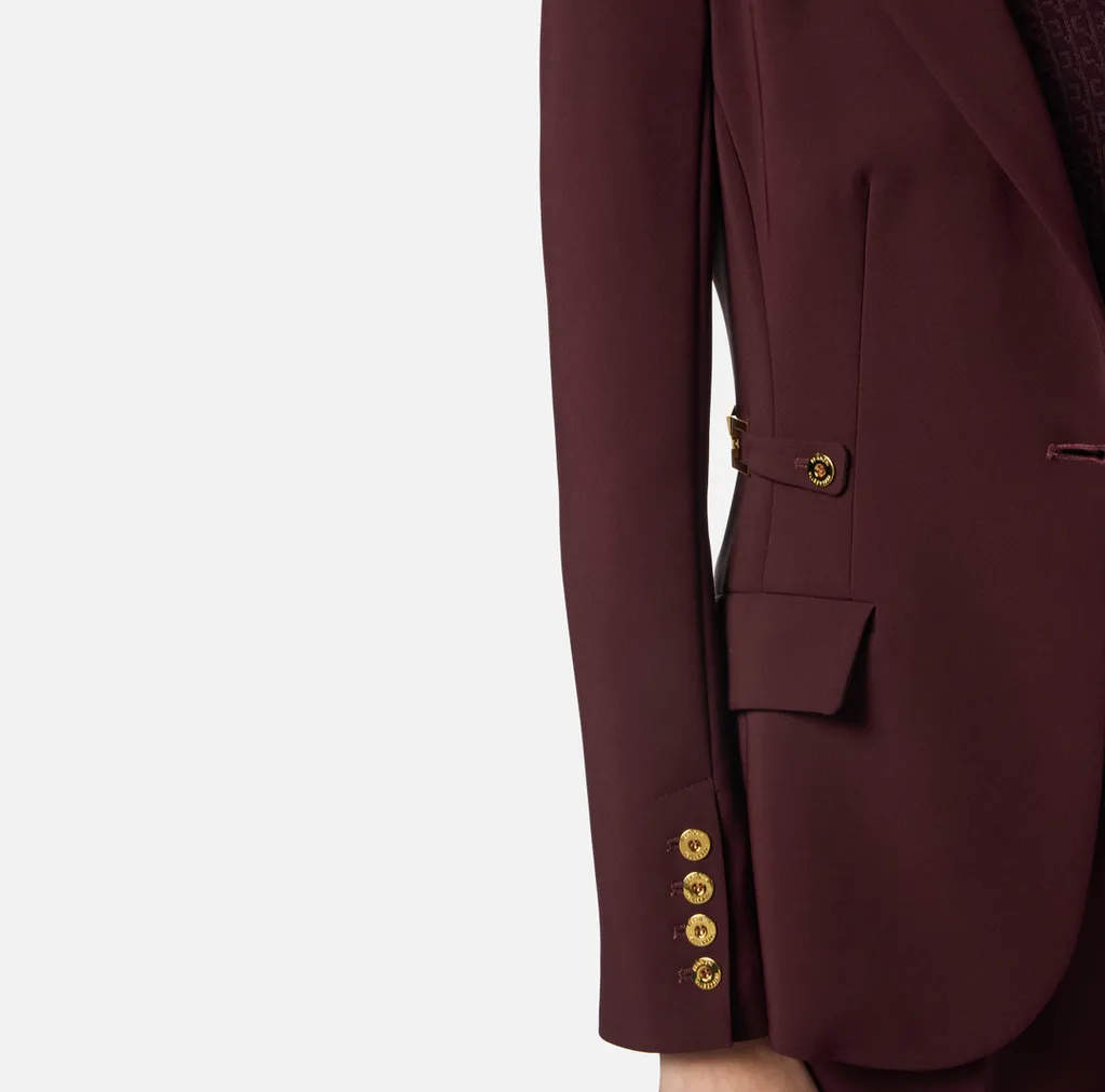 Single-Breasted Jewel Strap Blazer