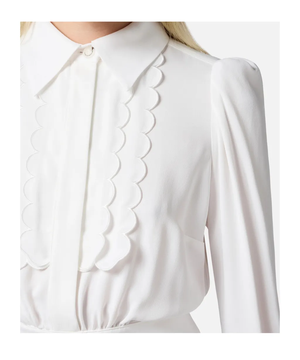 Embroidered-Design Cropped Shirt
