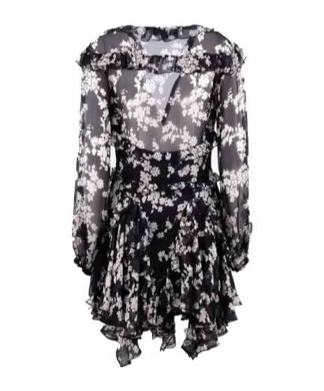 Ruffles Voile Printed Dress