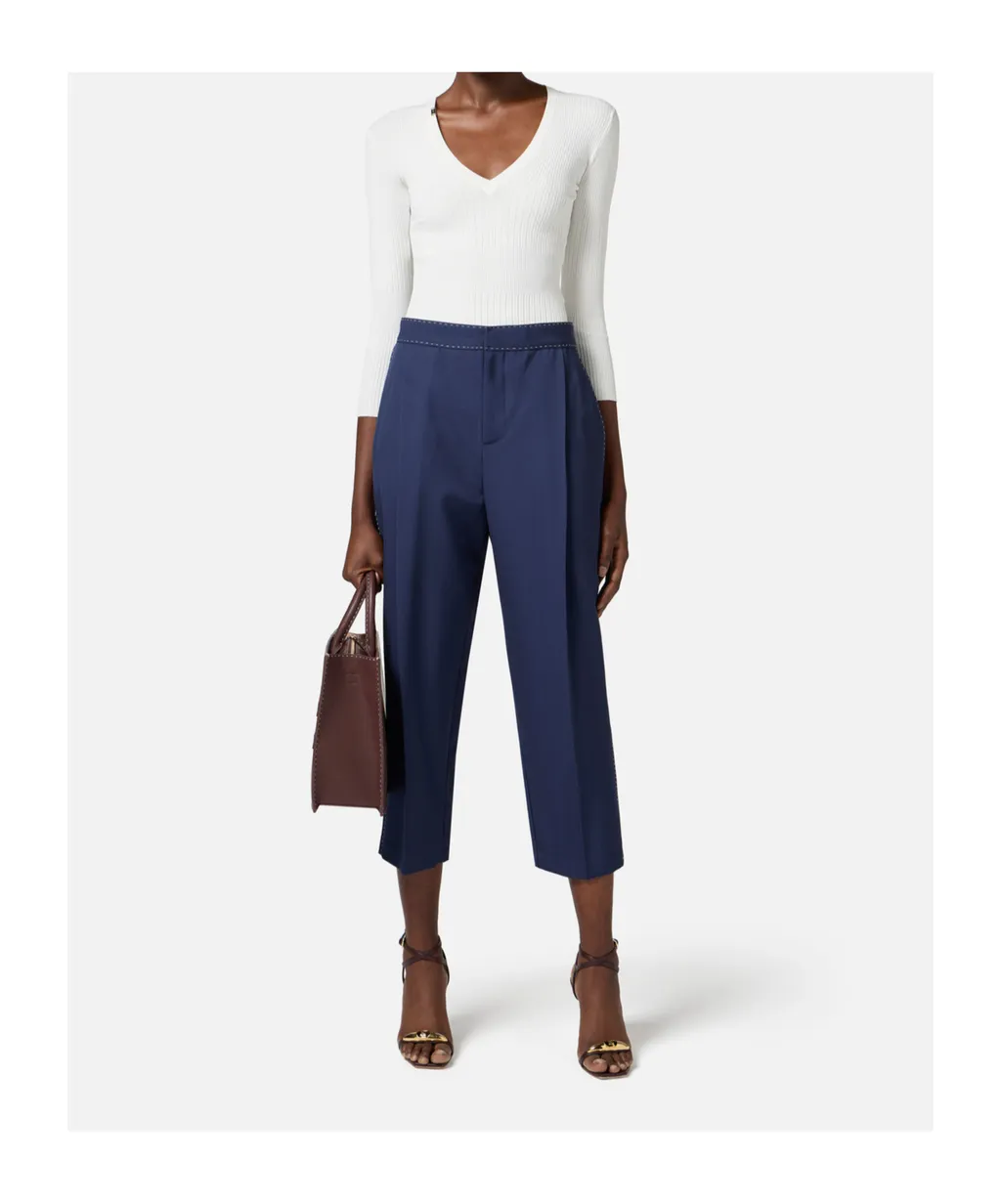 V-Neck Ribbed Top