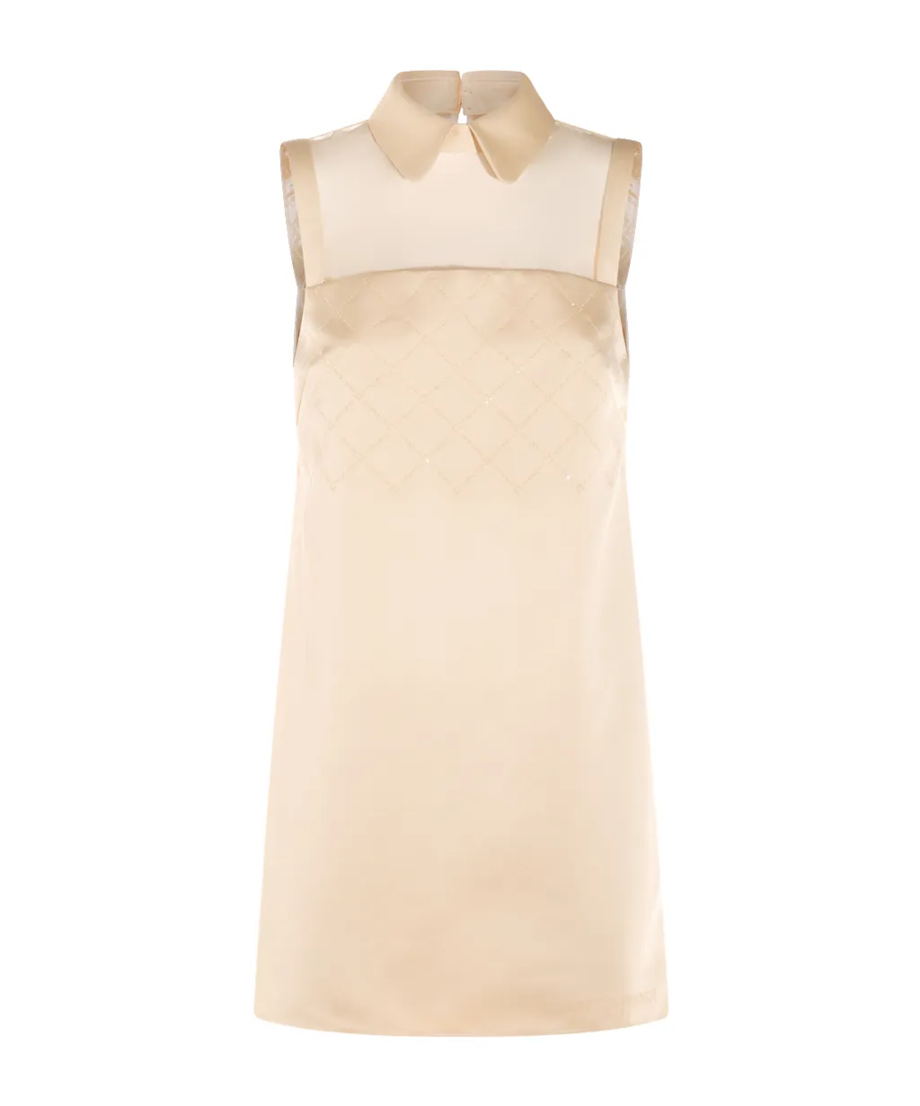 Embellished Duchesse Satin Dress