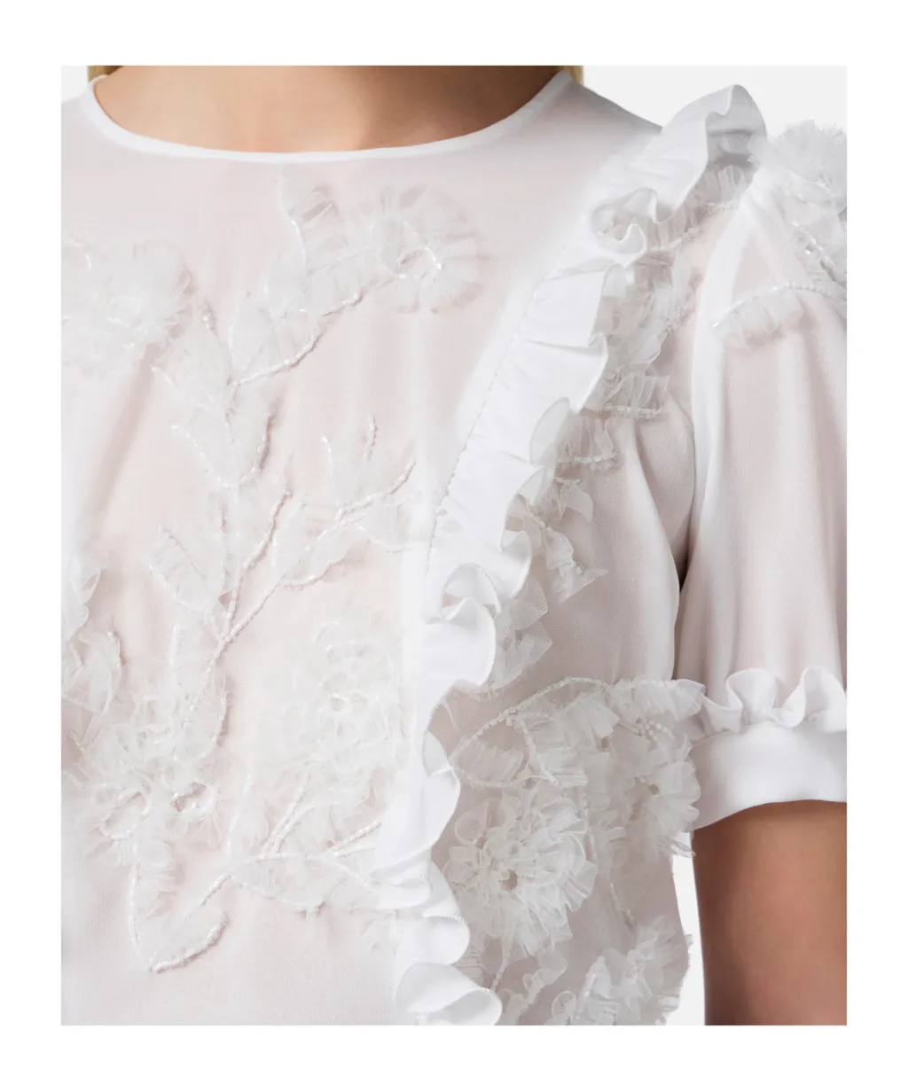 Ruffled Embroidered Top