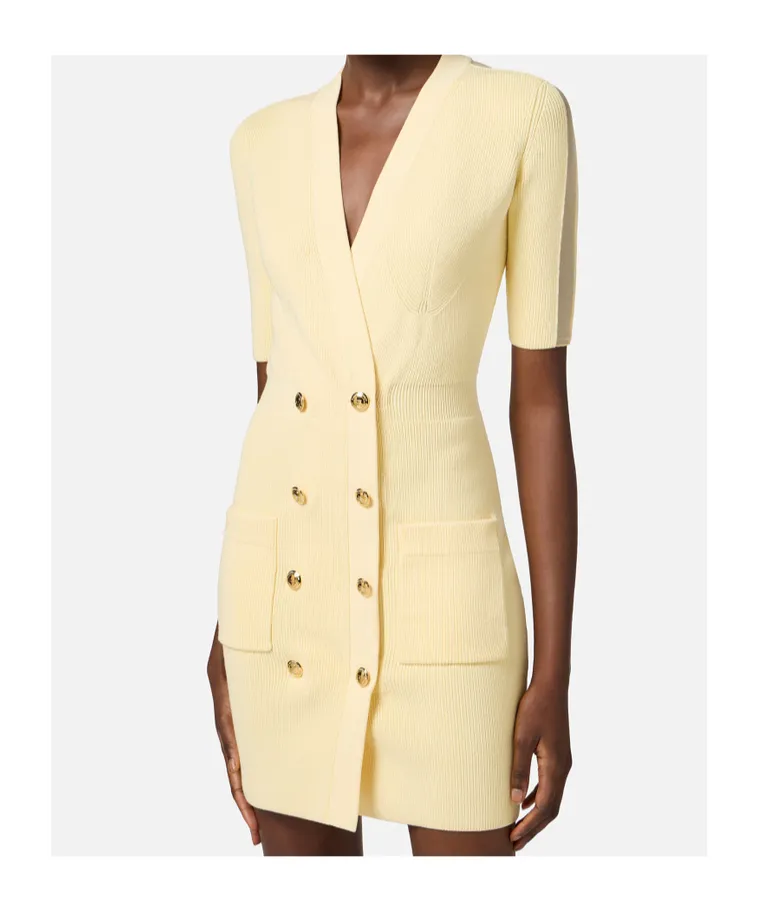 V-Neck Knitted Dress