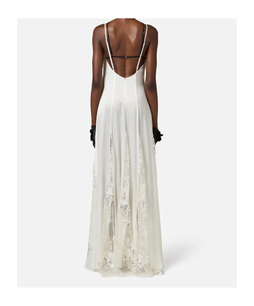 Lace Embroidered Red Carpet Dress