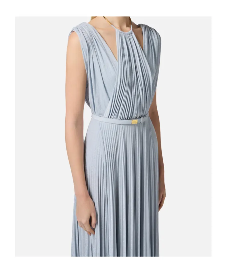 Belt Detailed Red Carpet Dress