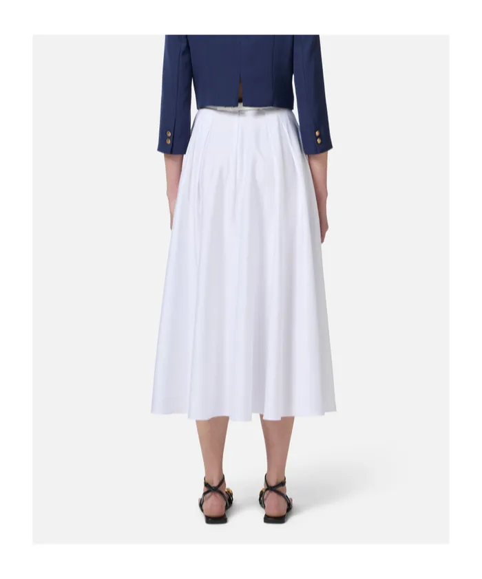 Belted Bow Detailed Satin Skirt