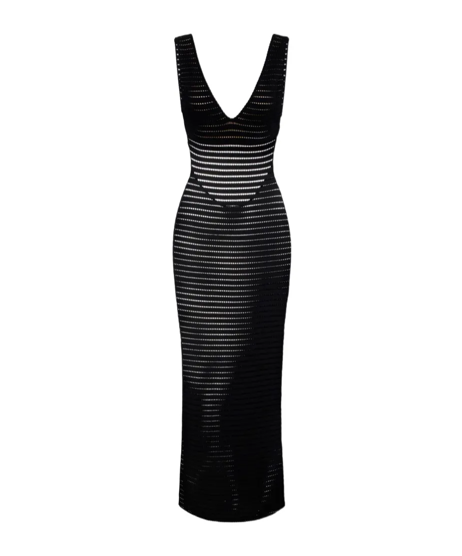 Open-Knit Maxi Dress
