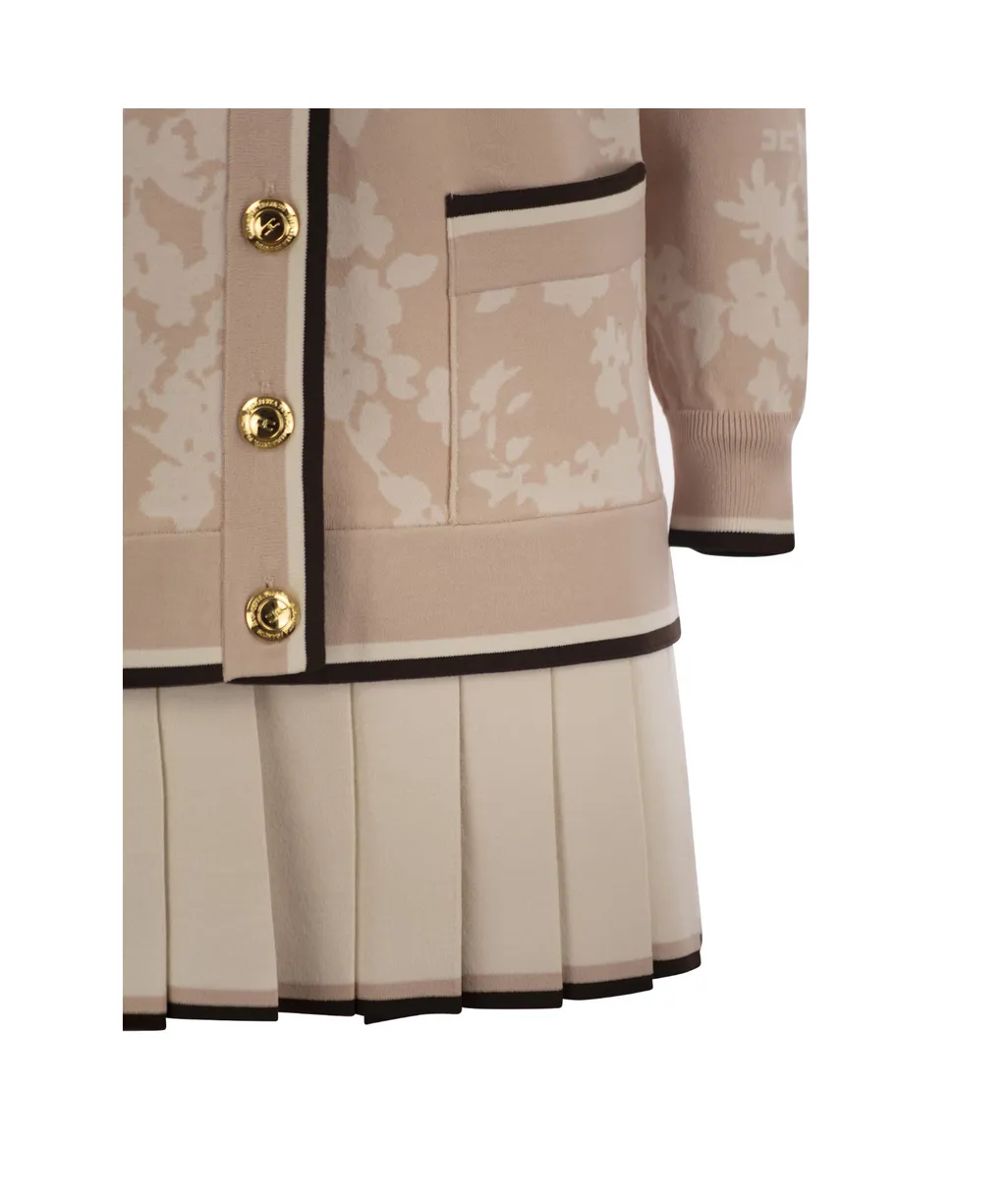 Floral Jacquard Cardigan Dress