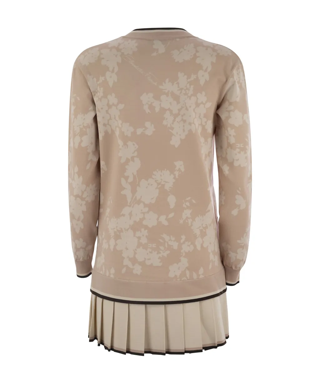 Floral Jacquard Cardigan Dress