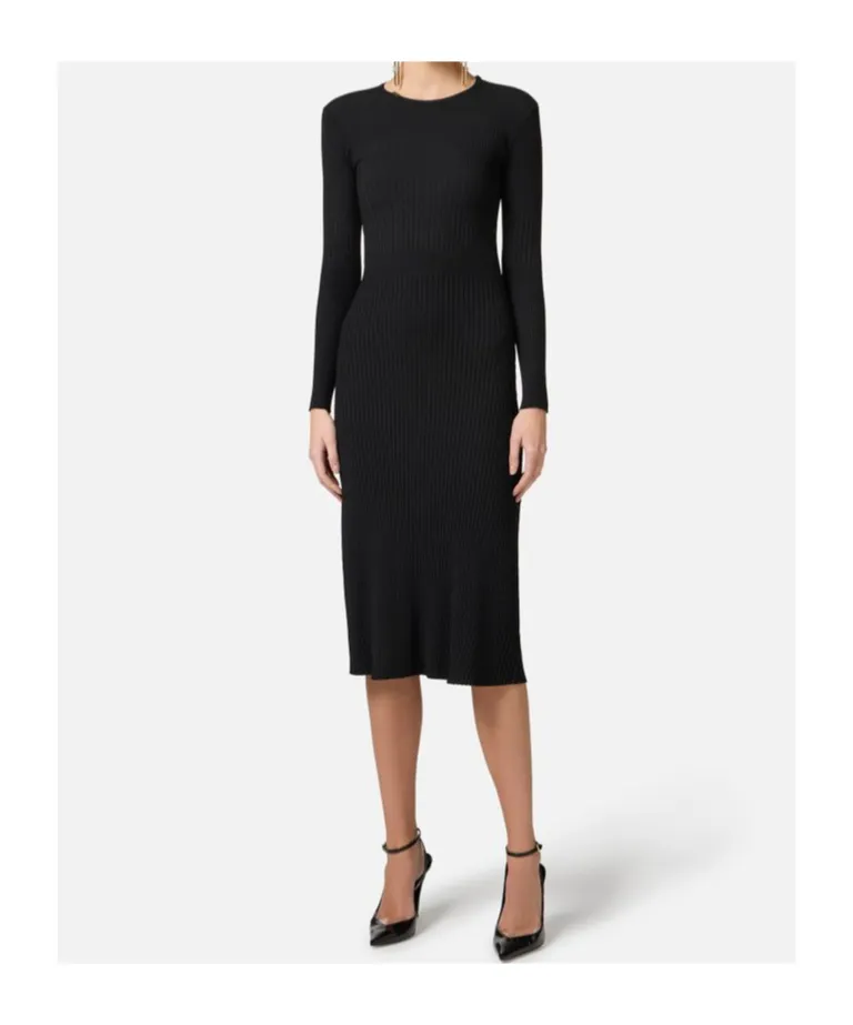 Ribbed-Knit Midi Dress