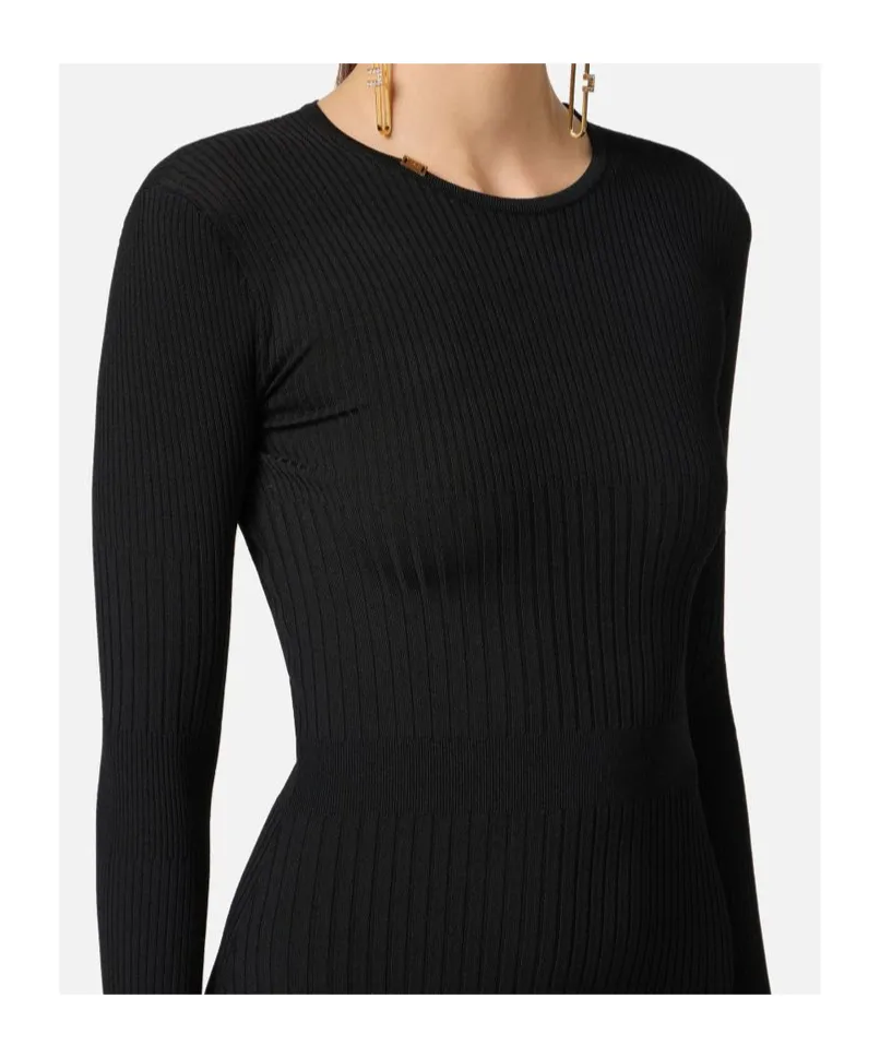 Ribbed-Knit Midi Dress