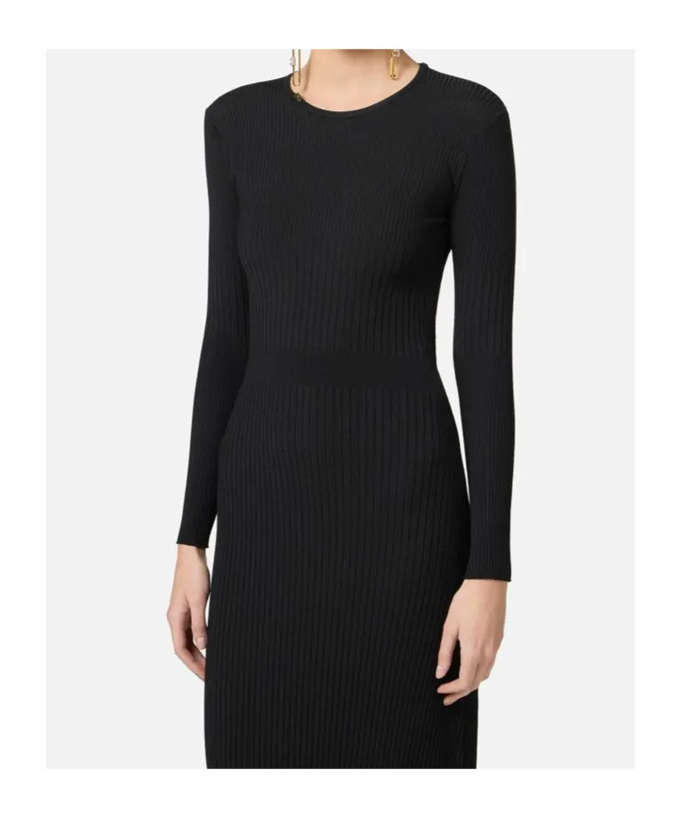 Ribbed-Knit Midi Dress