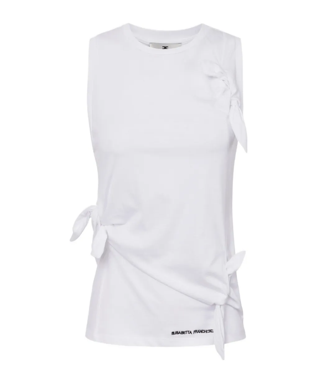 Bow-Detailed Jersey Tank Top
