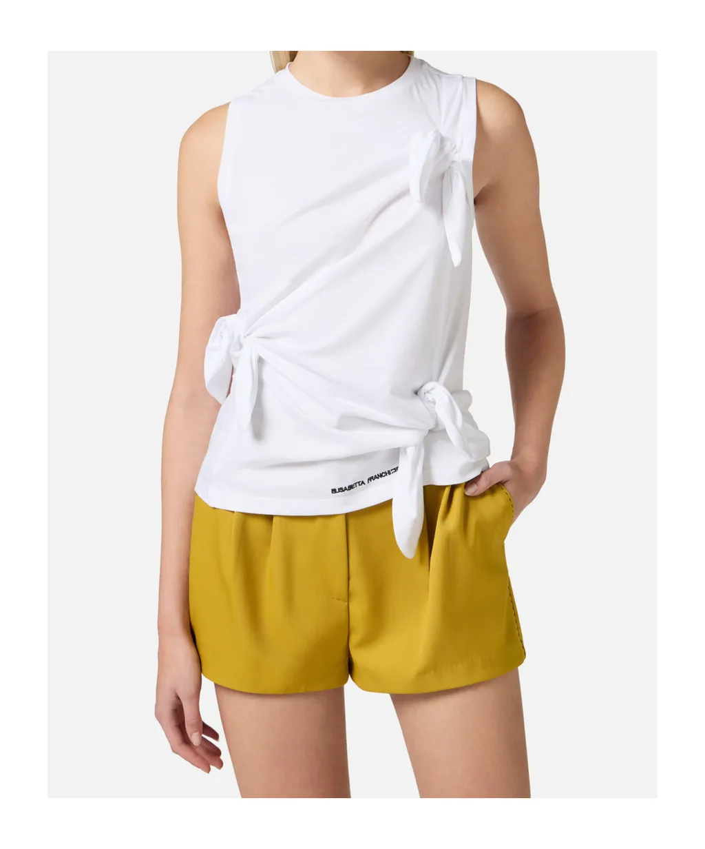 Bow-Detailed Jersey Tank Top