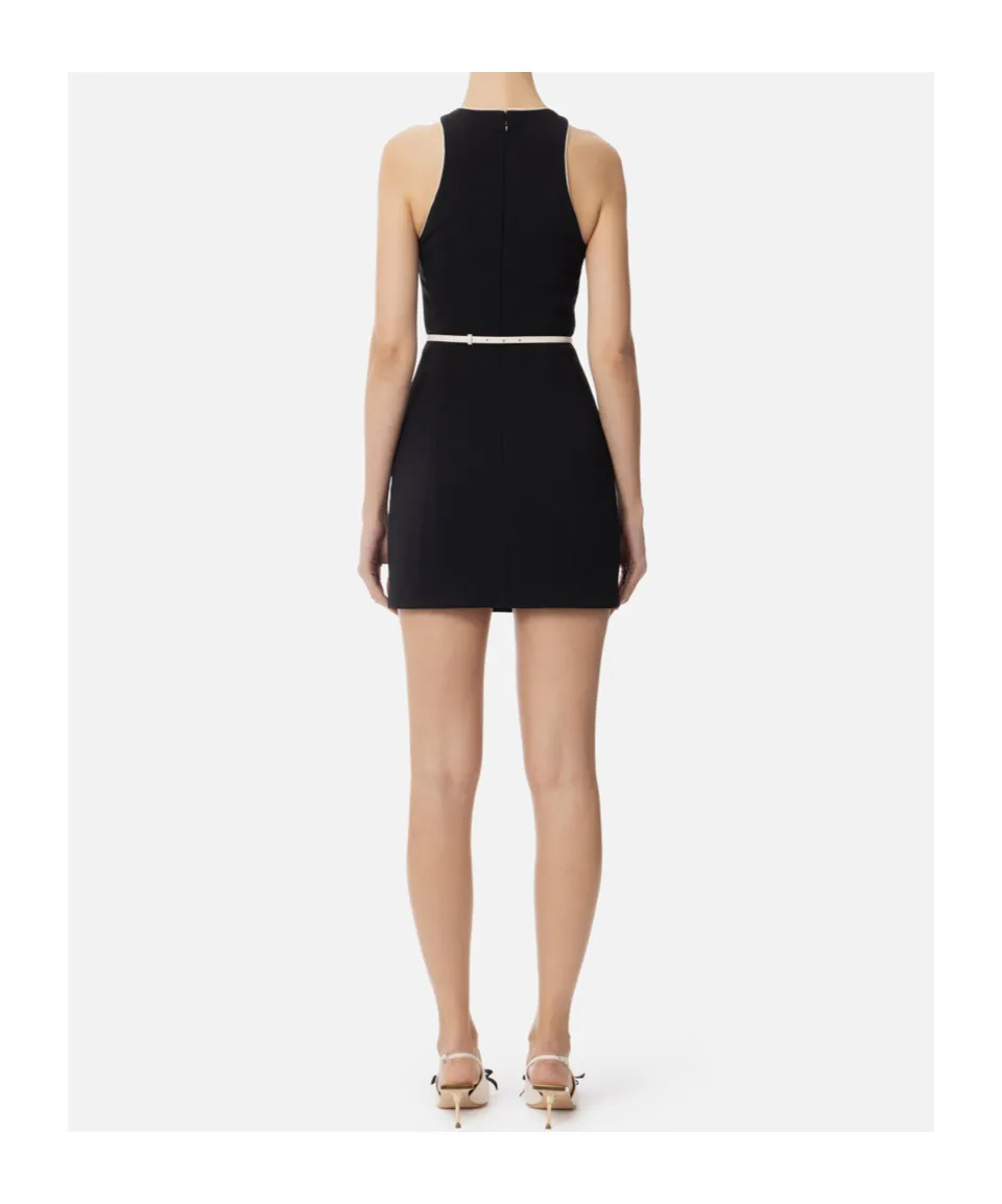 Sleeveless Belted CrÊPe Dress