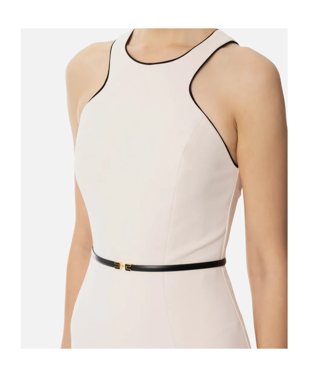Sleeveless Belted CrÊPe Dress