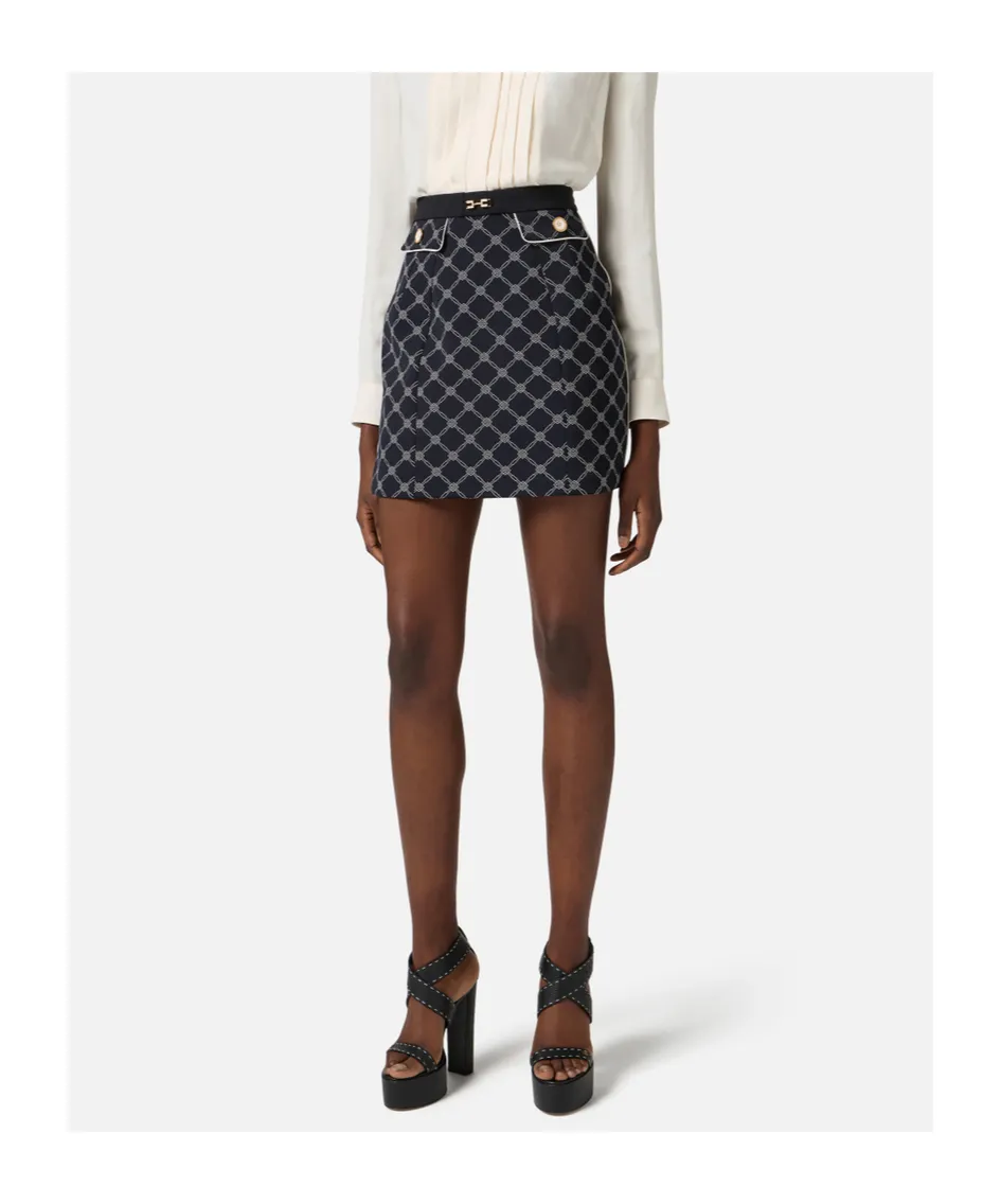 All-Over Printed Mini Skirt