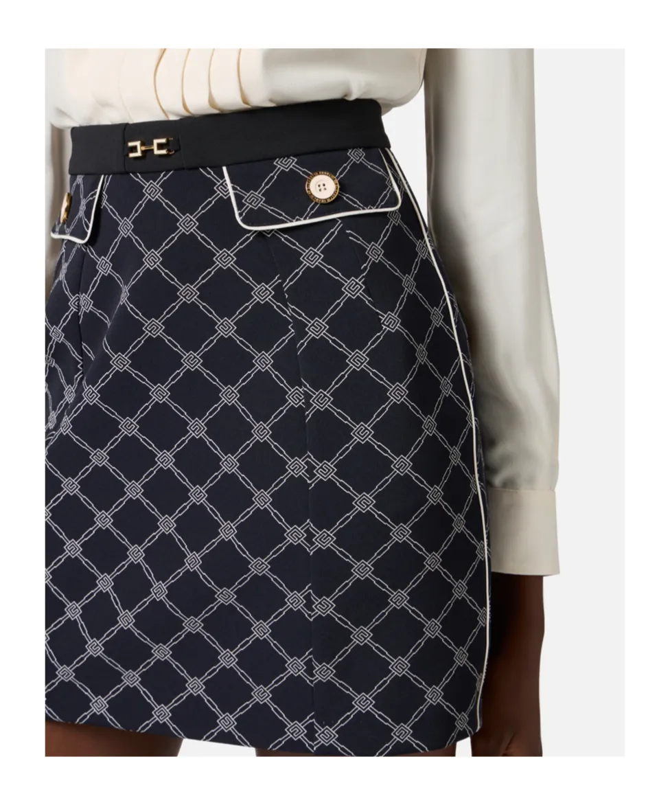 All-Over Printed Mini Skirt