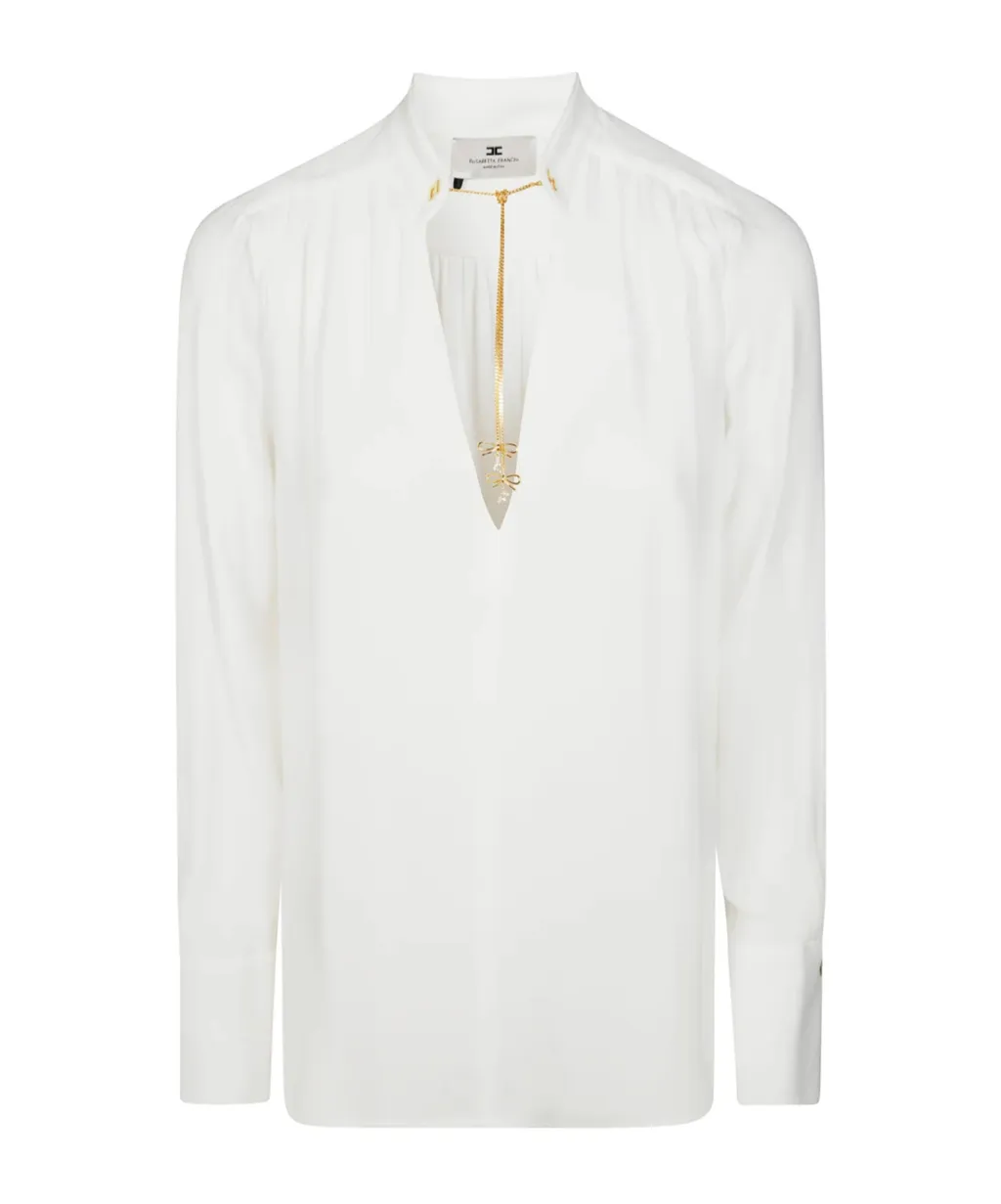 V-Neck Ruched Blouse