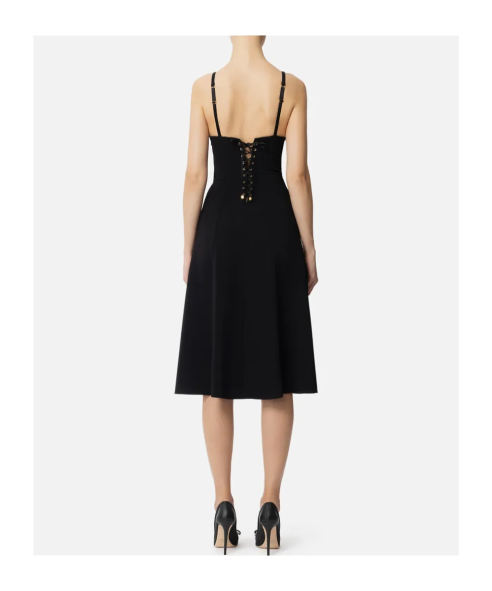 Lace-Up Midi Dress