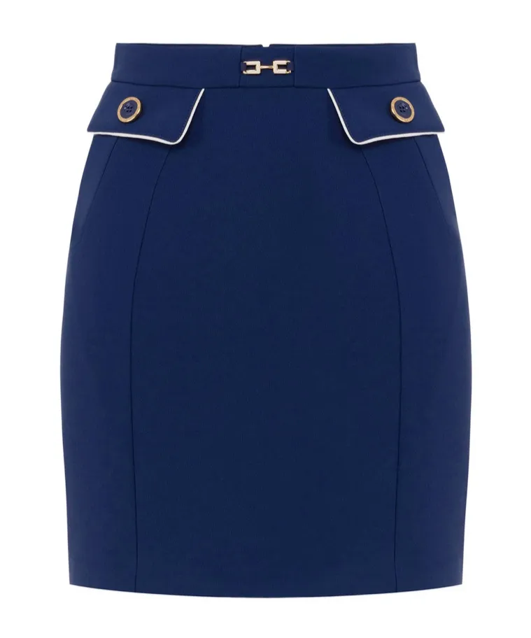 Embellished Piping CrÊPe Miniskirt
