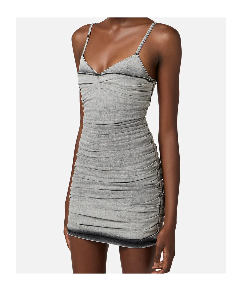 Shoulder Straps Denim Mini Dress