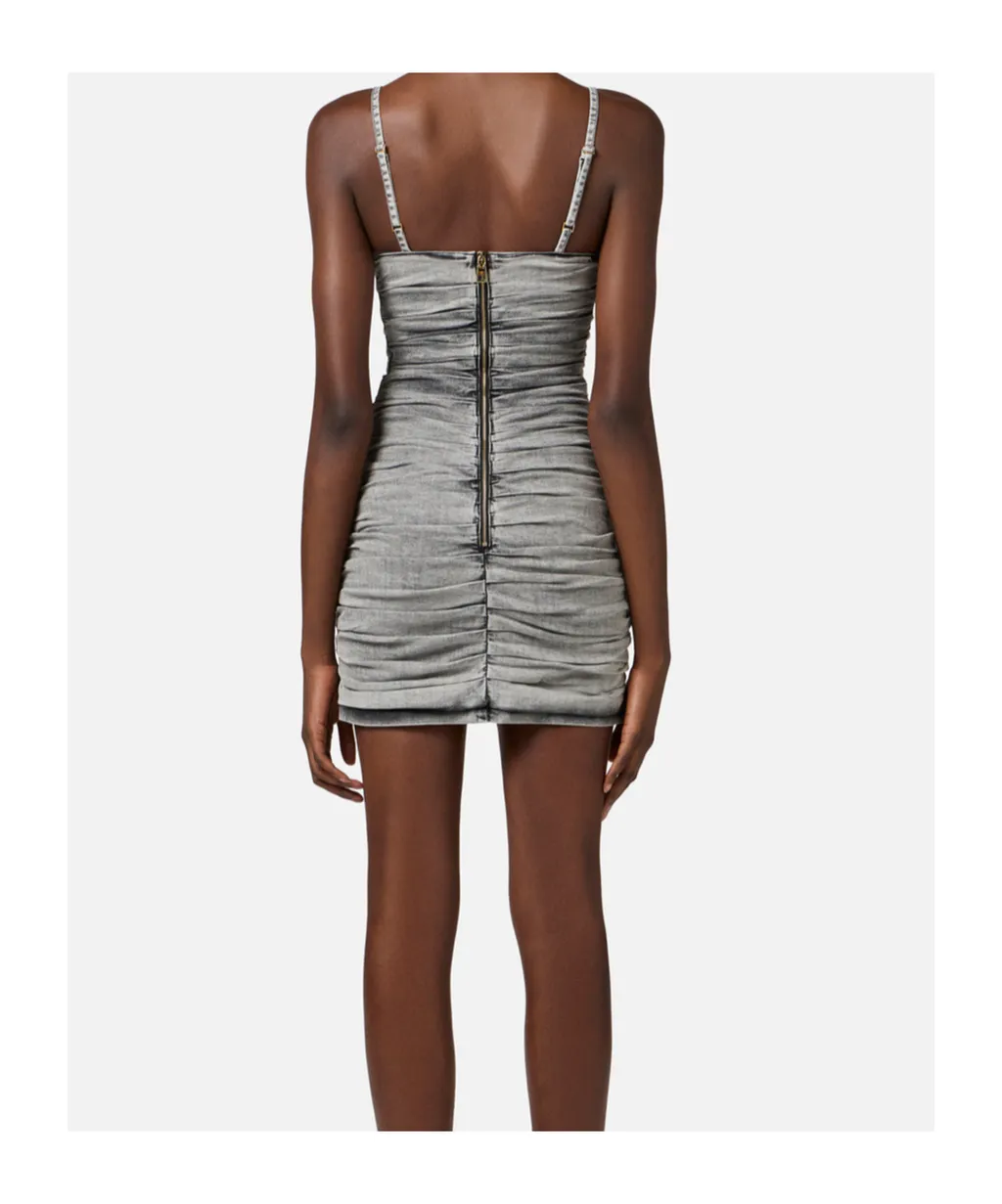 Shoulder Straps Denim Mini Dress