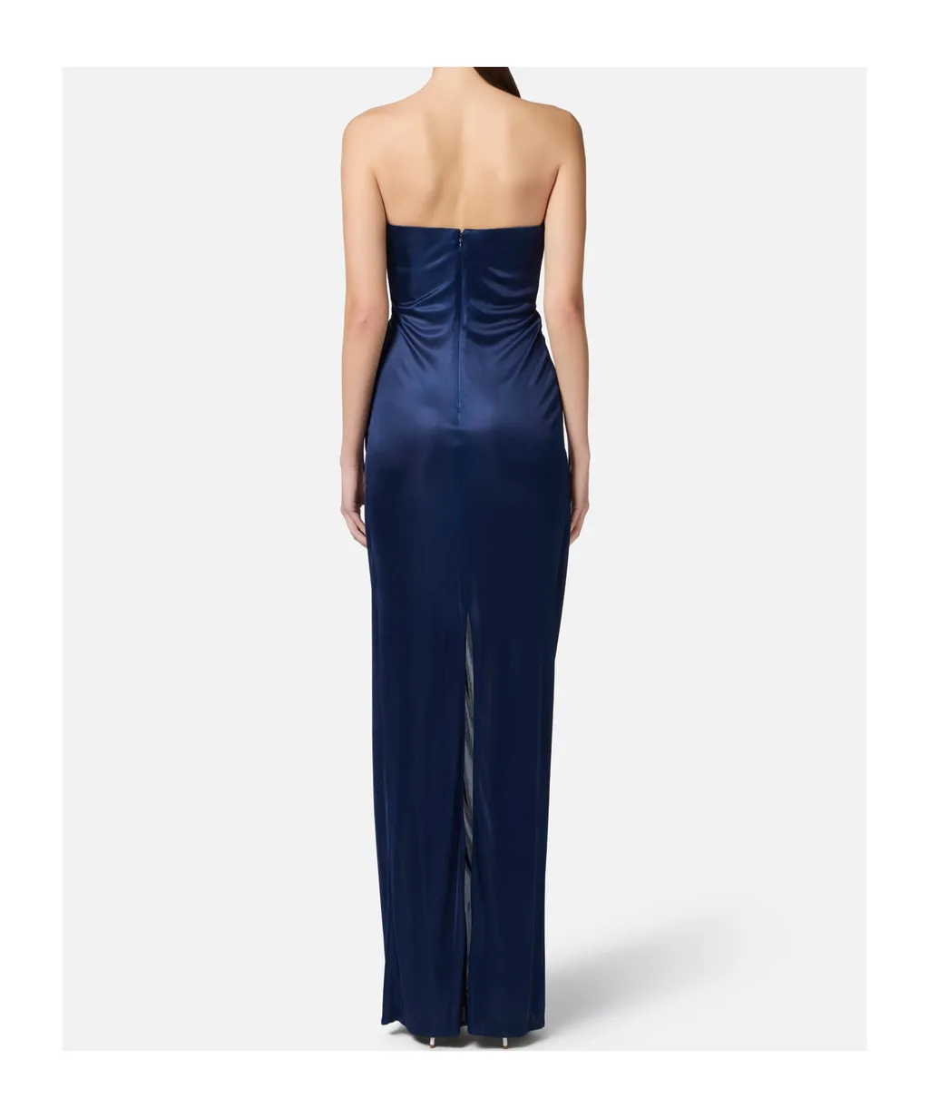 Flower Embroidered Red Carpet Dress