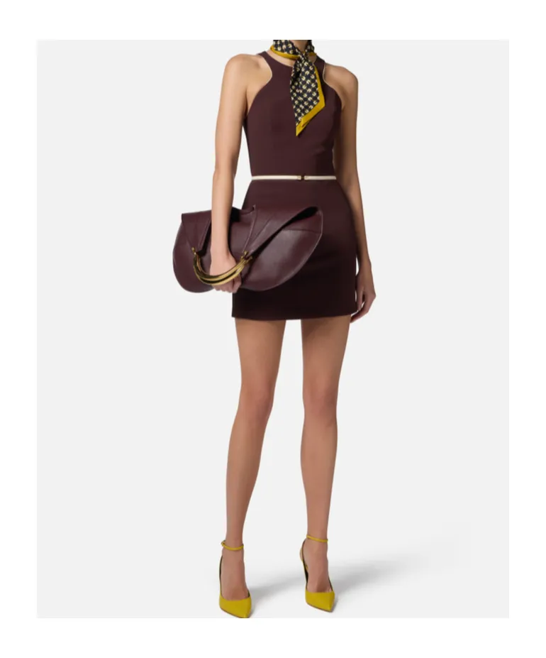 Contrasting Belt Dress