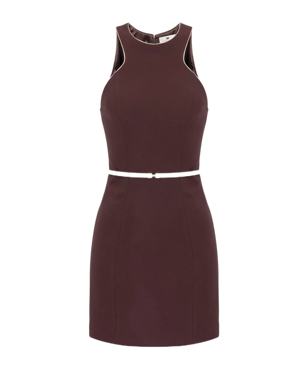 Contrasting Belt Dress