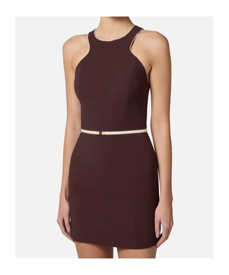 Contrasting Belt Dress