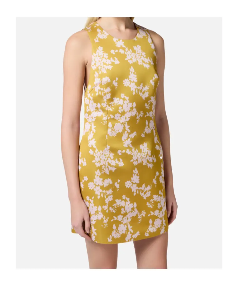 Printed Duchess Satin Dress