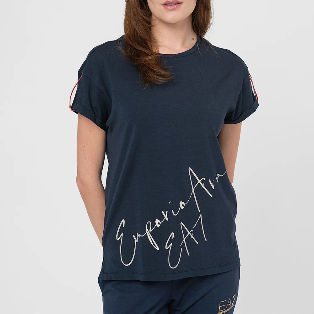 Round Collar Striped T-Shirt