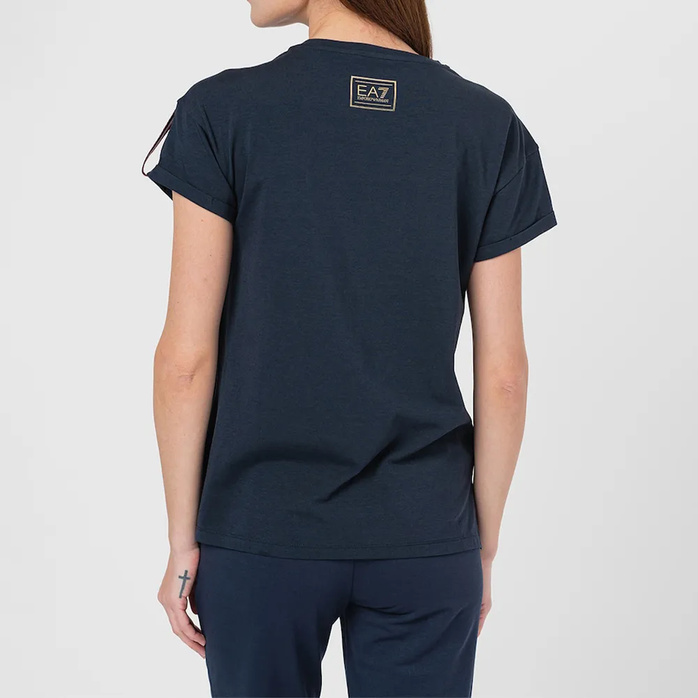 Round Collar Striped T-Shirt