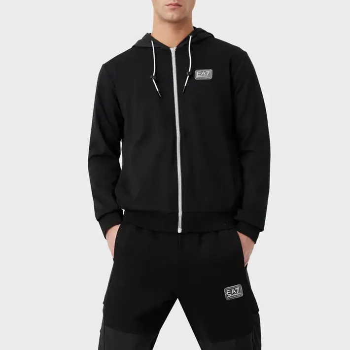 Logo Hooded Zipper Sweater