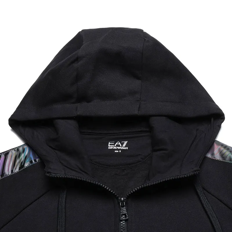 Logo-Print Detail Zipped Hoodie