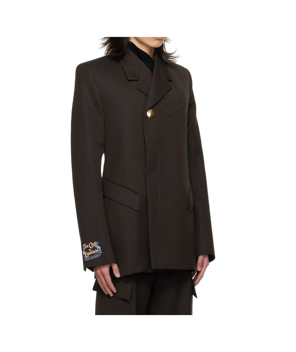 Golden Button Fitted Blazer