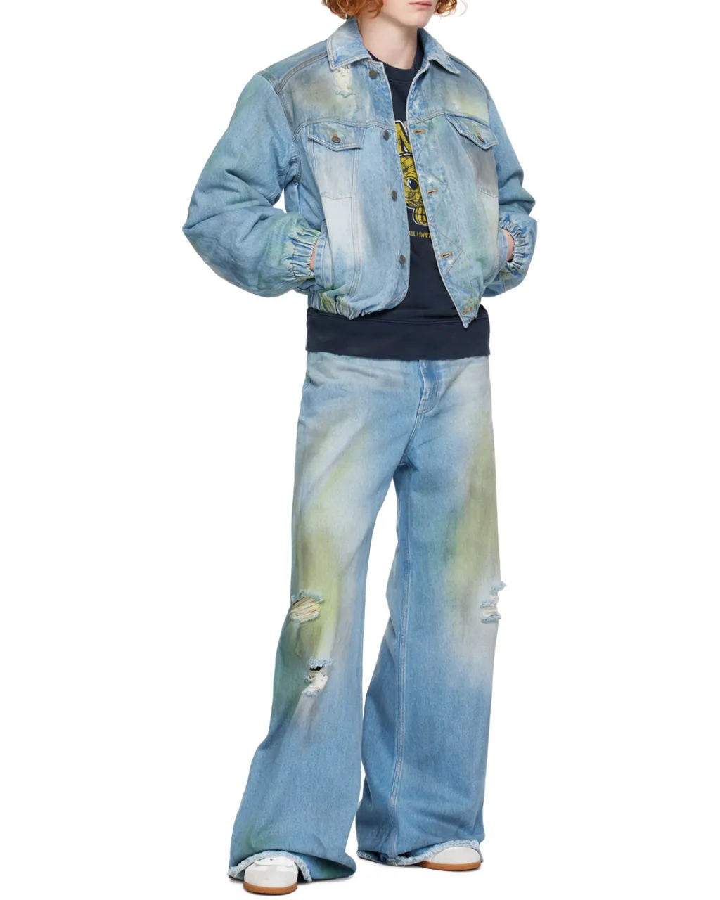 Long-Sleeved Denim Cotton Suit