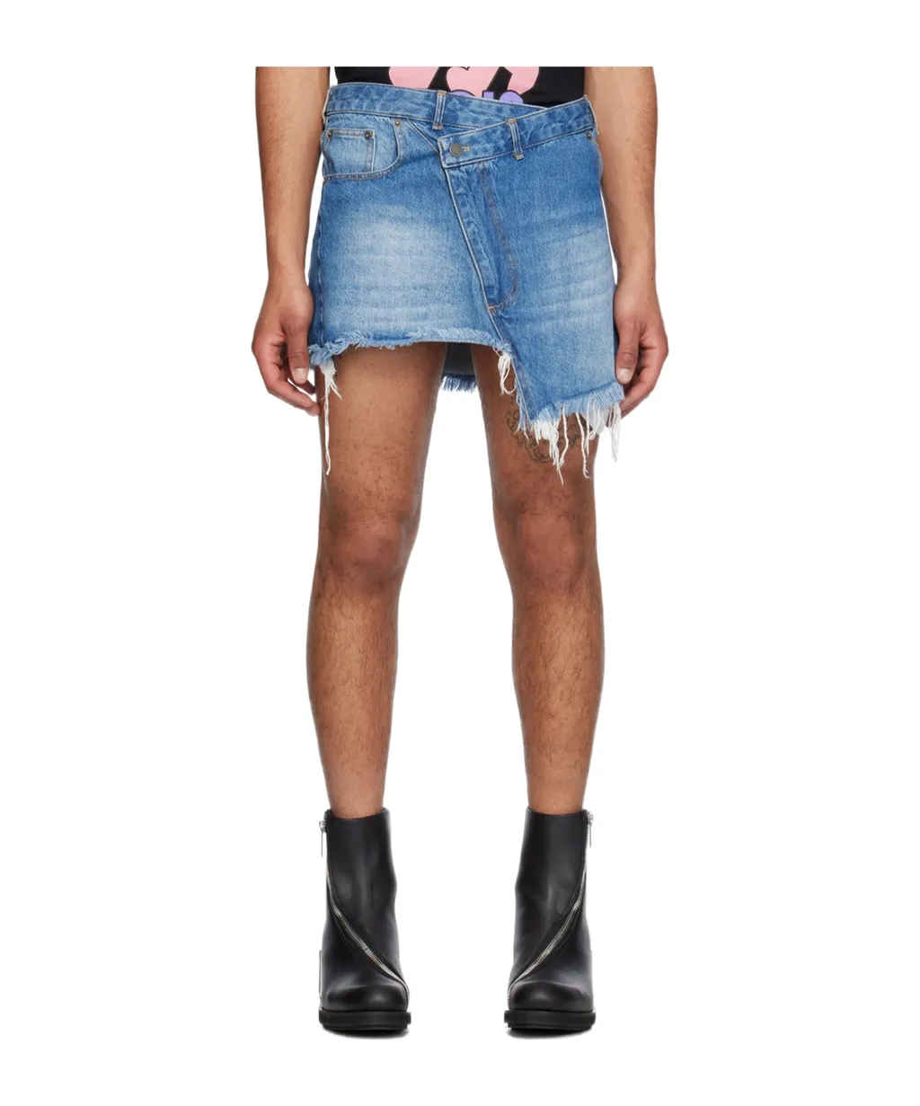 Belt-Loop Denim Skirt